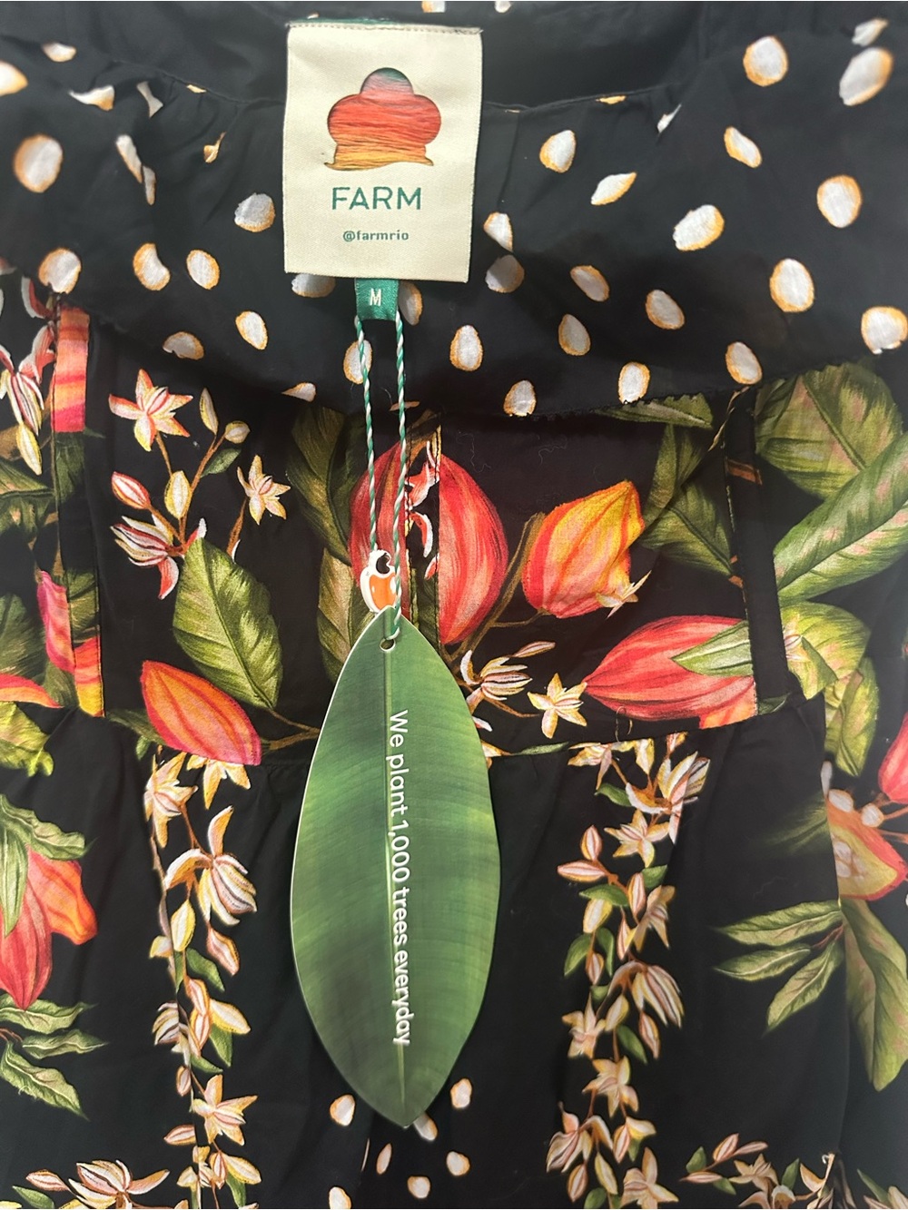 FARM RIO New Cocoa Paradise Mini Dress Ruffle Floral-Border Print NWT sundress - Picture 4 of 5